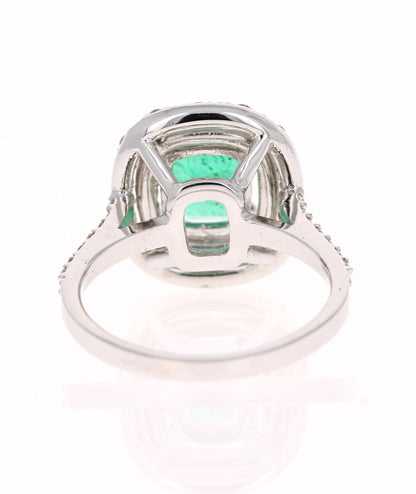 2.37 Carat Emerald Diamond 18 Karat White Gold Engagement GIA Certified Ring