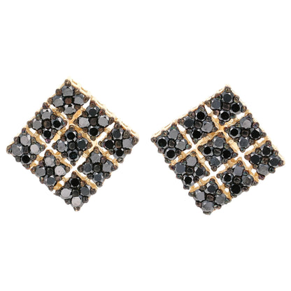 2.38 Carat Black Diamond 14 Karat Yellow Gold Earrings
