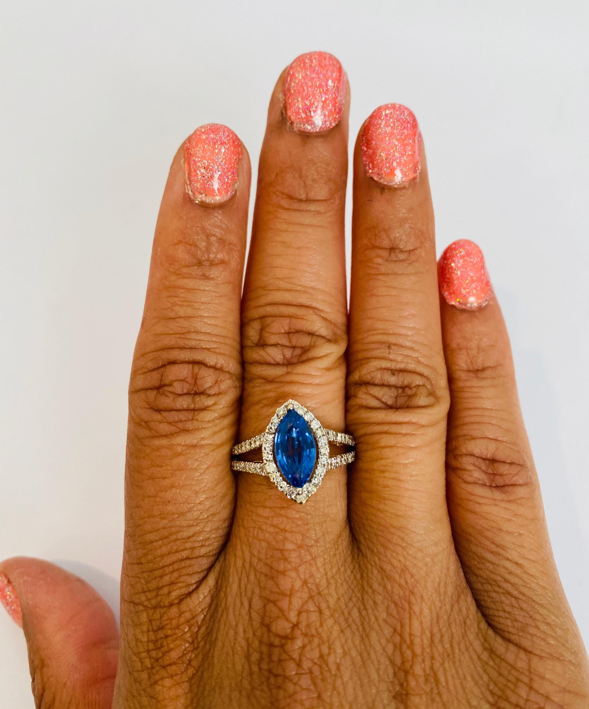 2.40 Carat Tanzanite Diamond 14 Karat Yellow Gold Bridal Ring