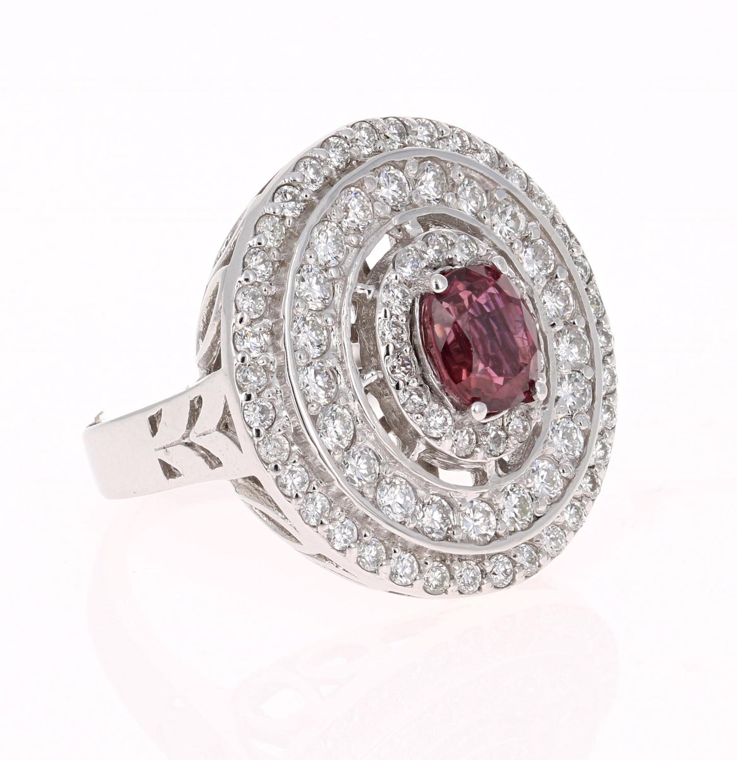 2.41 Carat Ruby Diamond White Gold Cocktail Ring