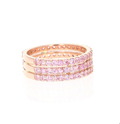 2.44 Carat Natural Pink Sapphire Rose Gold Band