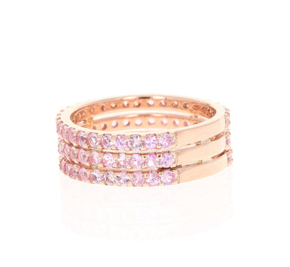 2.44 Carat Natural Pink Sapphire Rose Gold Band