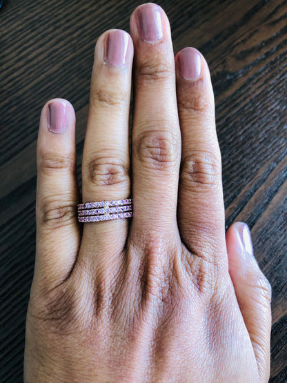2.44 Carat Natural Pink Sapphire Rose Gold Band