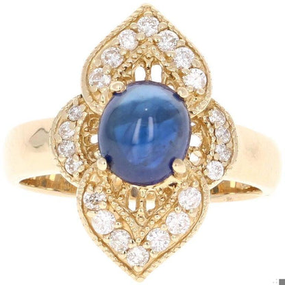2.46 Carat Sapphire Diamond 14 Karat Yellow Gold Diamond Ring