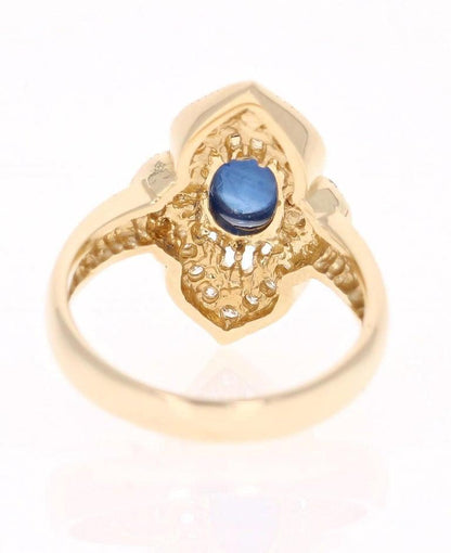 2.46 Carat Sapphire Diamond 14 Karat Yellow Gold Diamond Ring