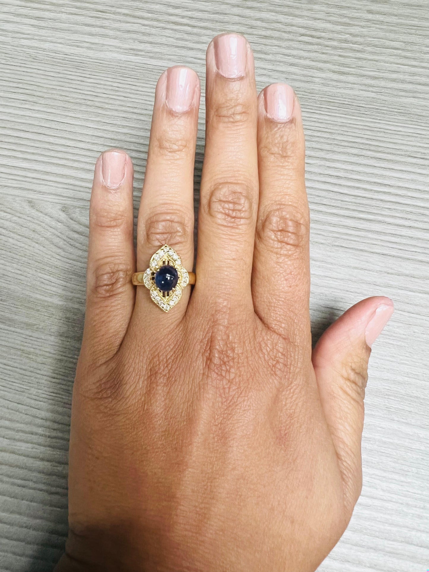 2.46 Carat Sapphire Diamond 14 Karat Yellow Gold Diamond Ring