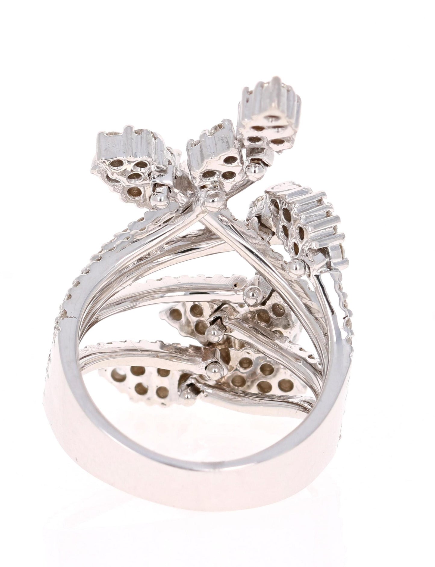 2.47 Carat Diamond Cocktail 14 Karat White Gold Ring