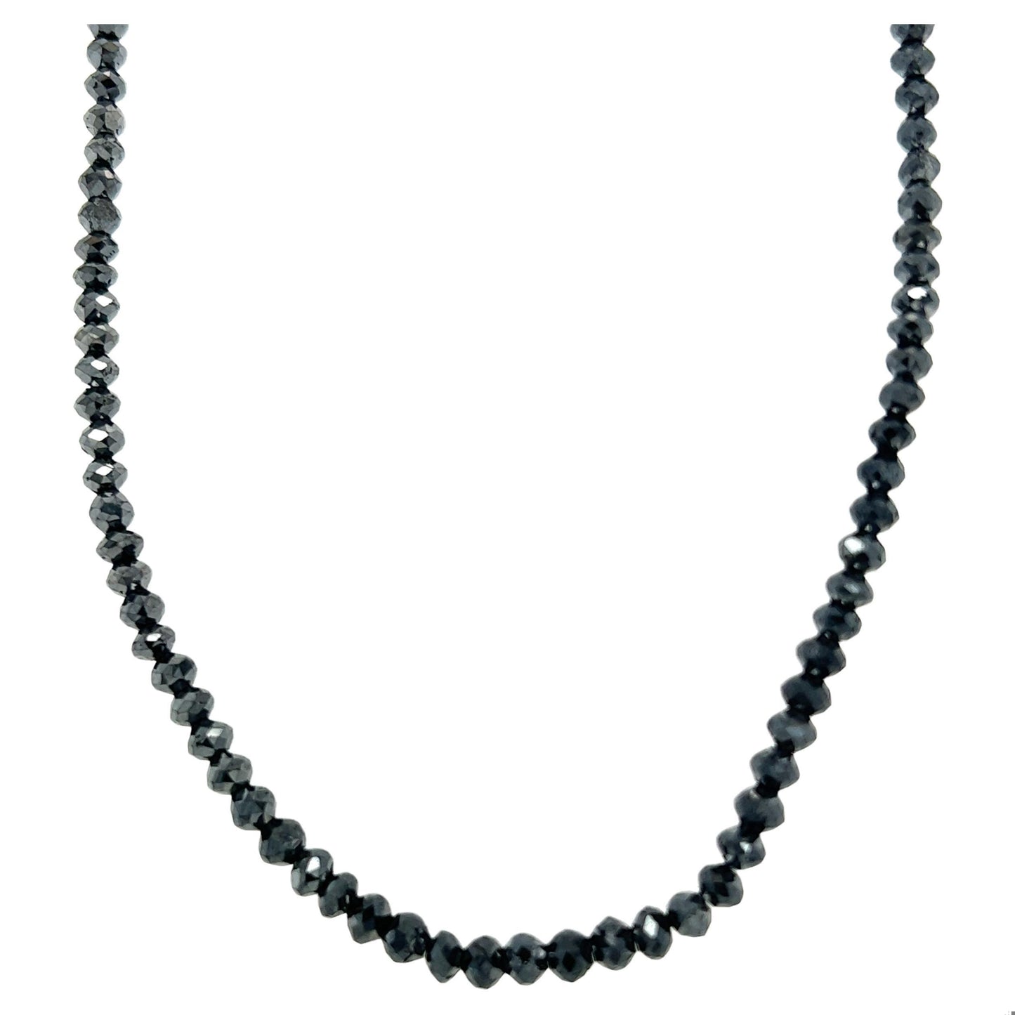 25.00 Carat Natural Black Diamond Briolette Cut Necklace