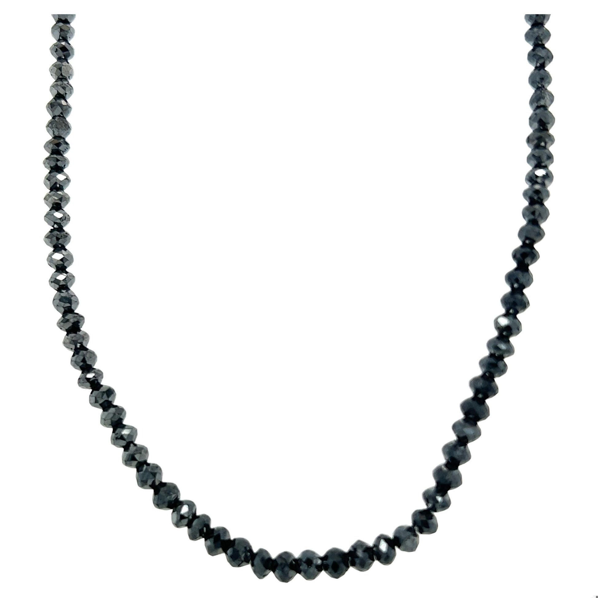 25.00 Carat Natural Black Diamond Briolette Cut Necklace