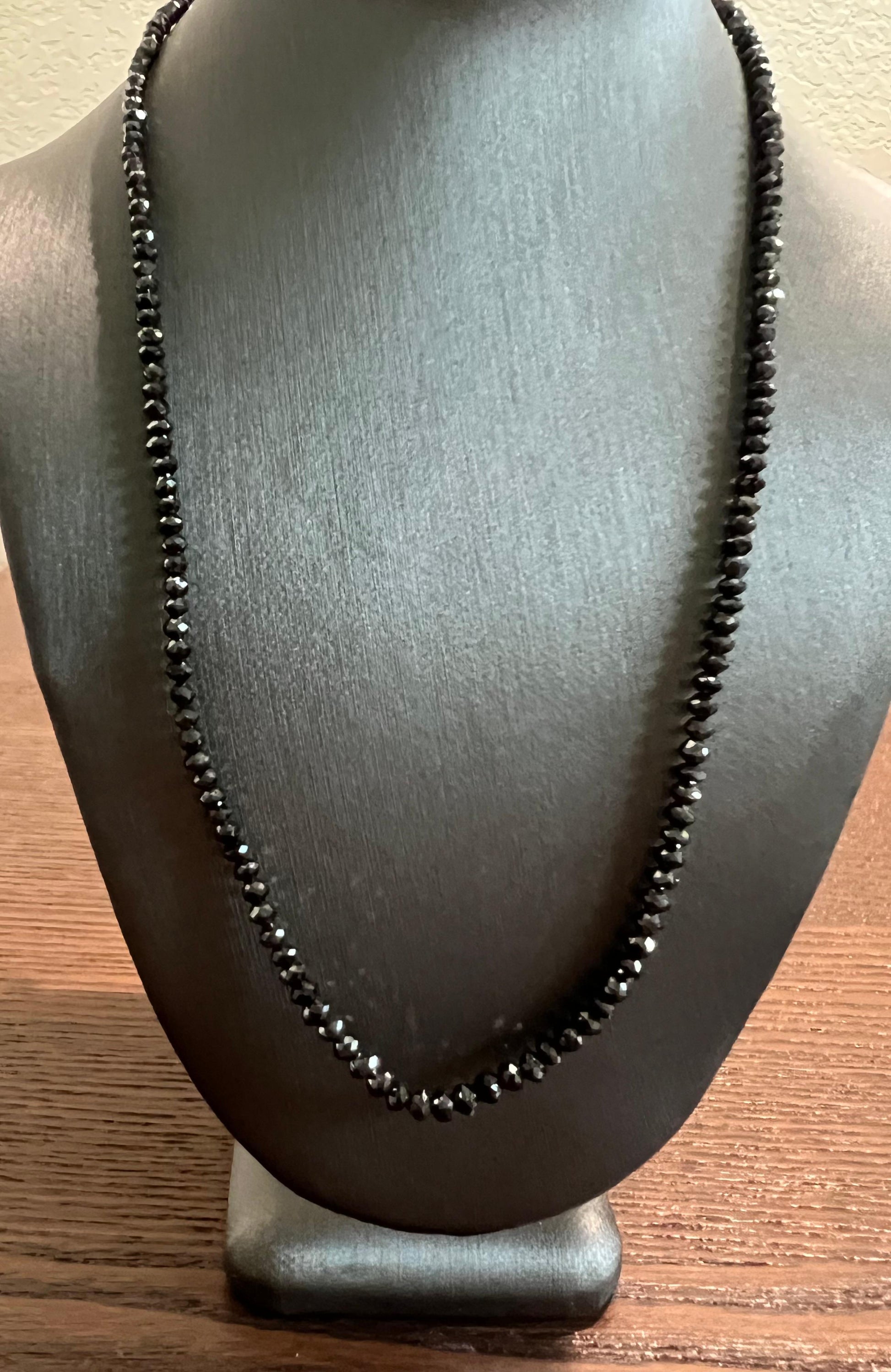 25.00 Carat Natural Black Diamond Briolette Cut Necklace