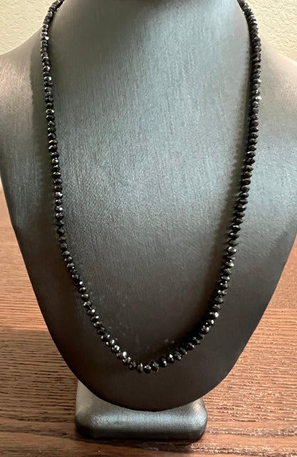 25.00 Carat Natural Black Diamond Briolette Cut Necklace
