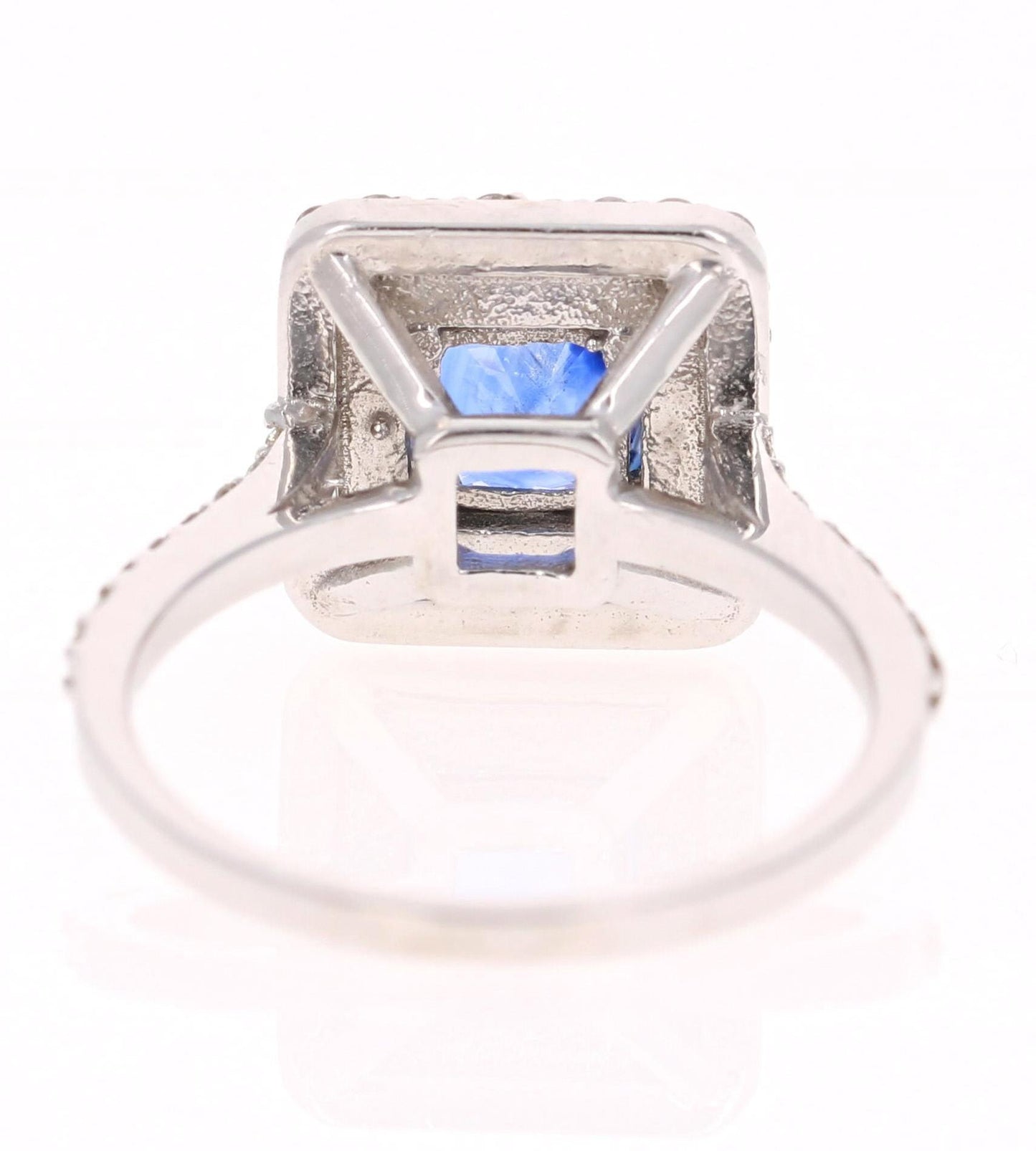 2.56 Carat GIA Certified Blue Sapphire Engagement Ring 18 Karat White Gold