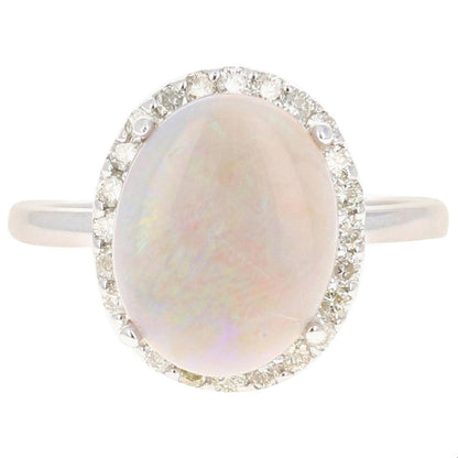 2.63 Carat Opal Diamond 14 Karat White Gold Ring