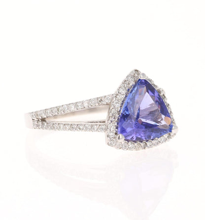 2.81 Carat Tanzanite Diamond White Gold Ring