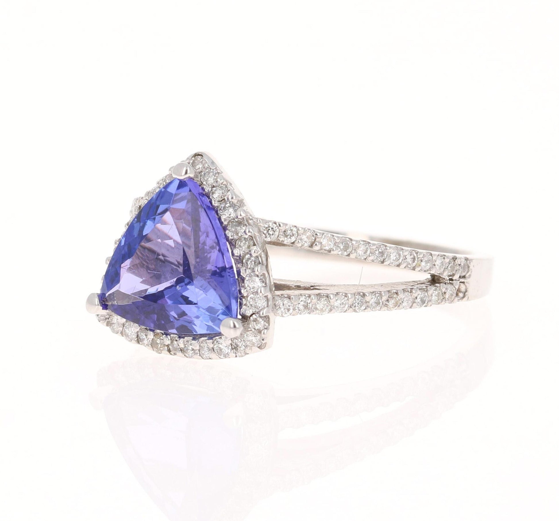 2.81 Carat Tanzanite Diamond White Gold Ring