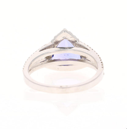 2.81 Carat Tanzanite Diamond White Gold Ring