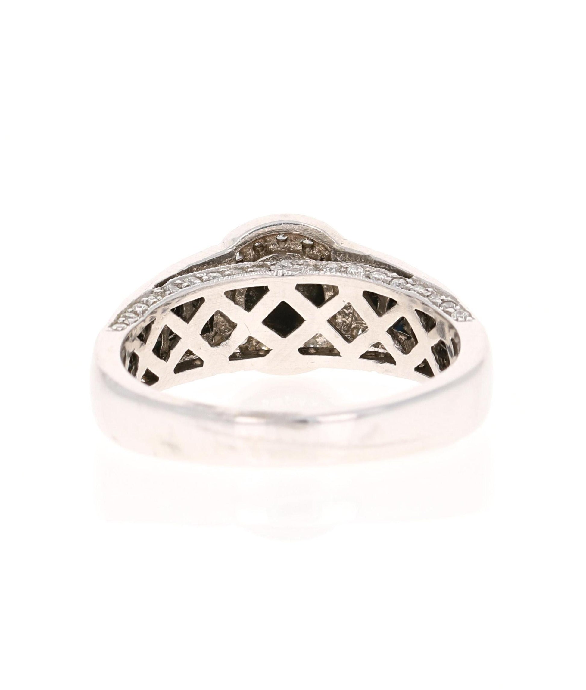 2.83 Carat Black and White Diamond 14 Karat White Gold Engagement Ring
