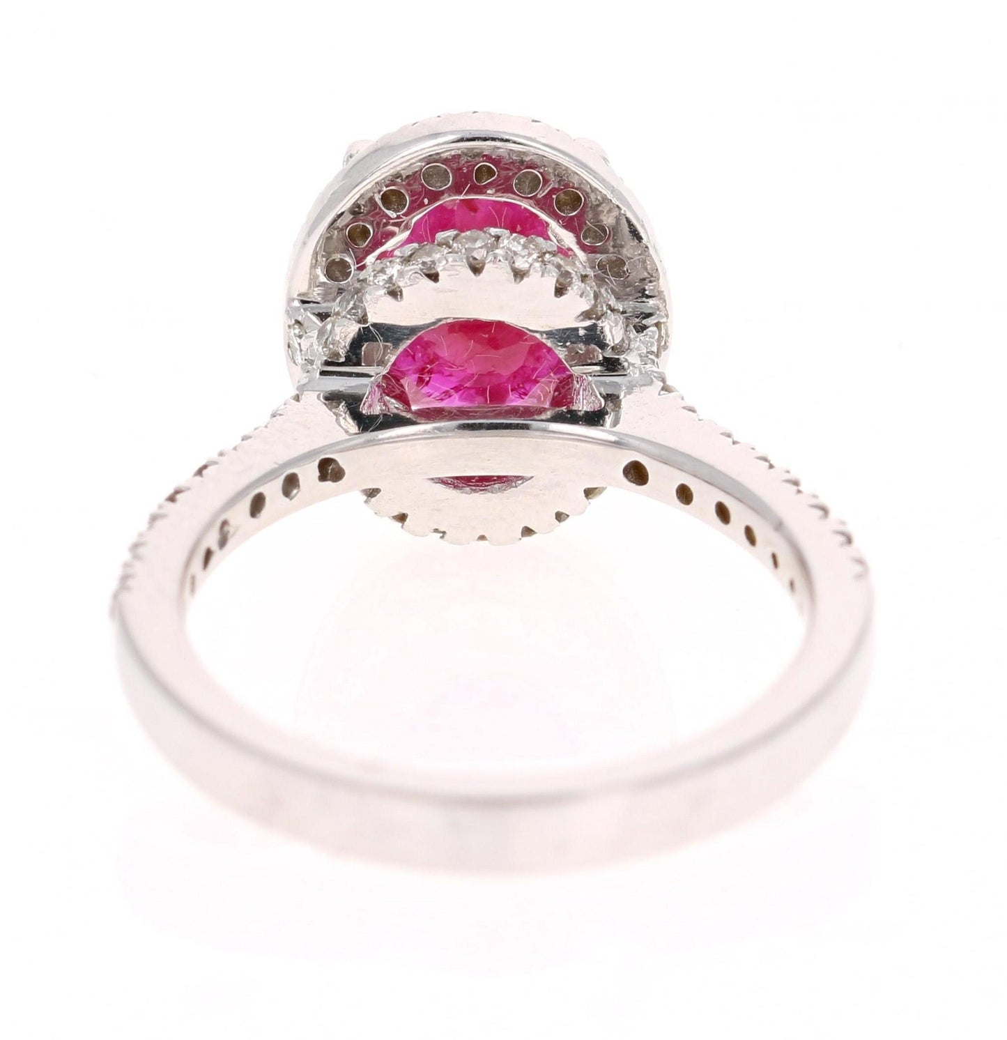 2.97 Carat Ruby Diamond 14 Karat White Gold Ring