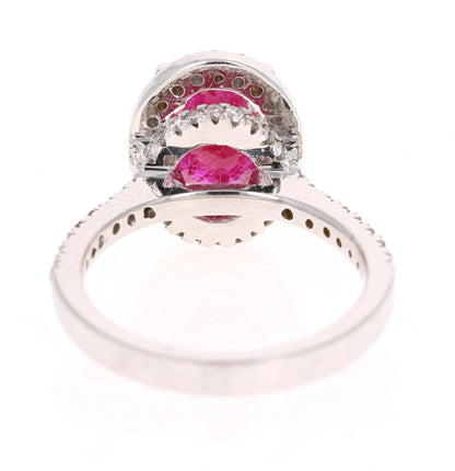2.97 Carat Ruby Diamond 14 Karat White Gold Ring