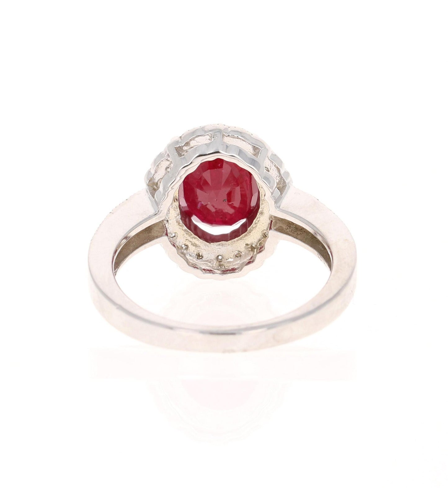 2.99 Carat Ruby Diamond 14 Karat White Gold Ring