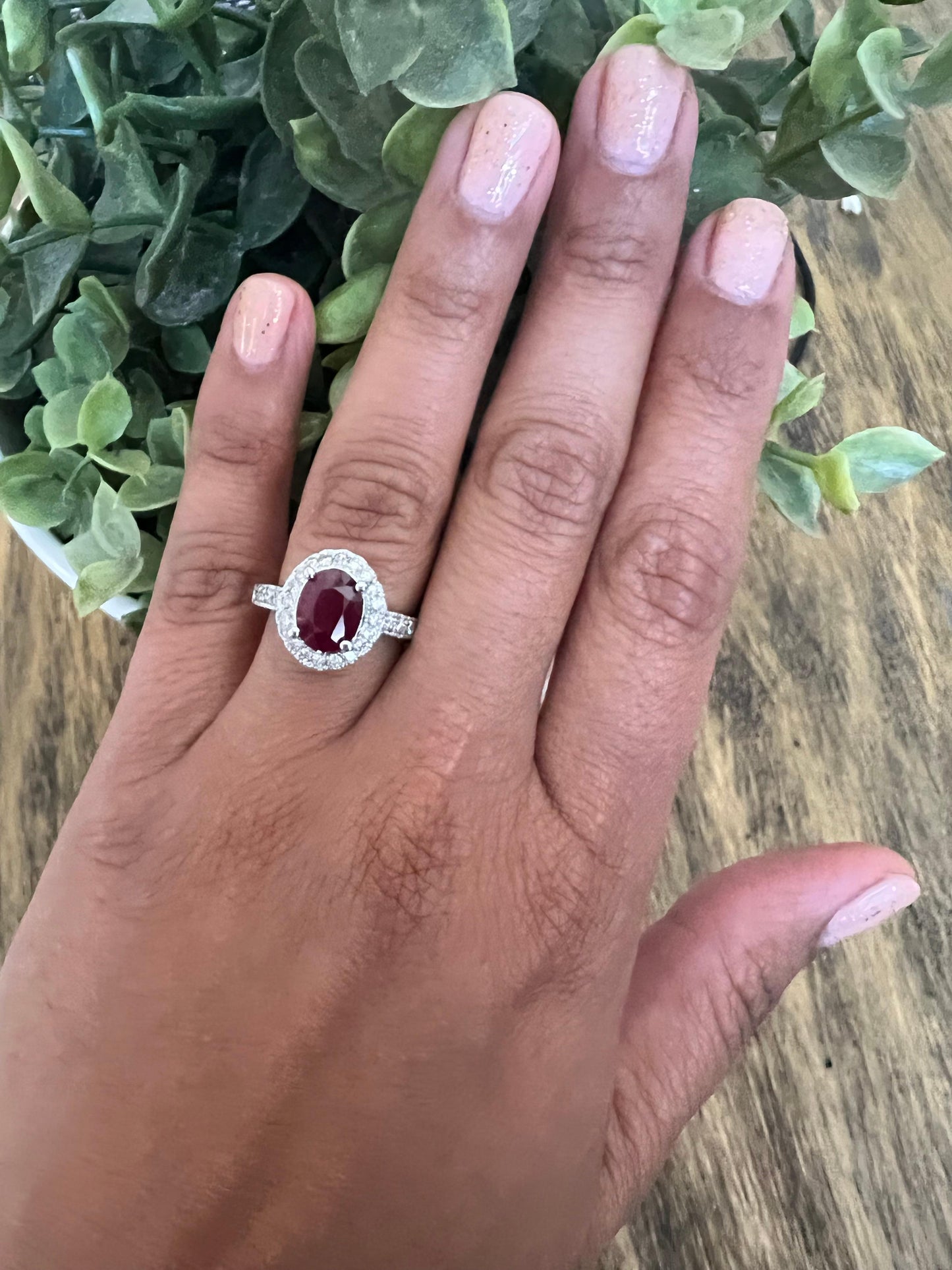2.99 Carat Ruby Diamond 14 Karat White Gold Ring