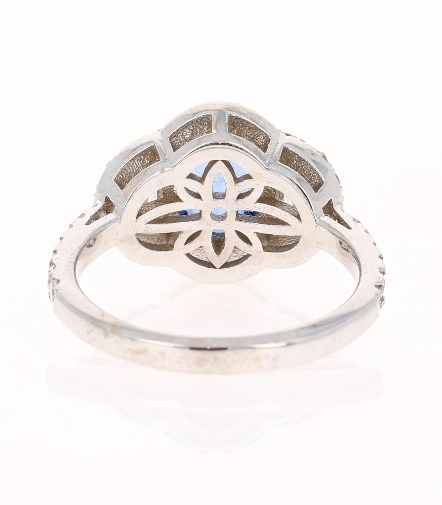 3.06 Carat GIA Certified Sapphire Diamond 18 Karat White Gold Ring
