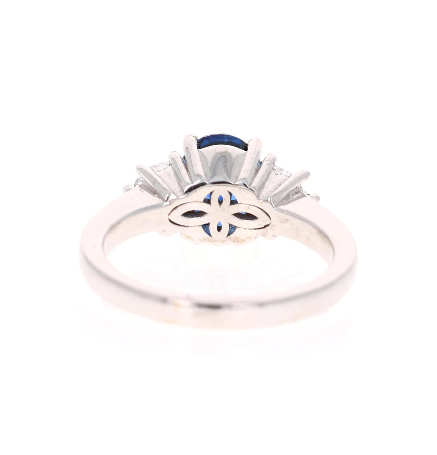 3.09 Carat GIA Certified Sapphire Diamond 18 Karat White Gold Engagement Ring