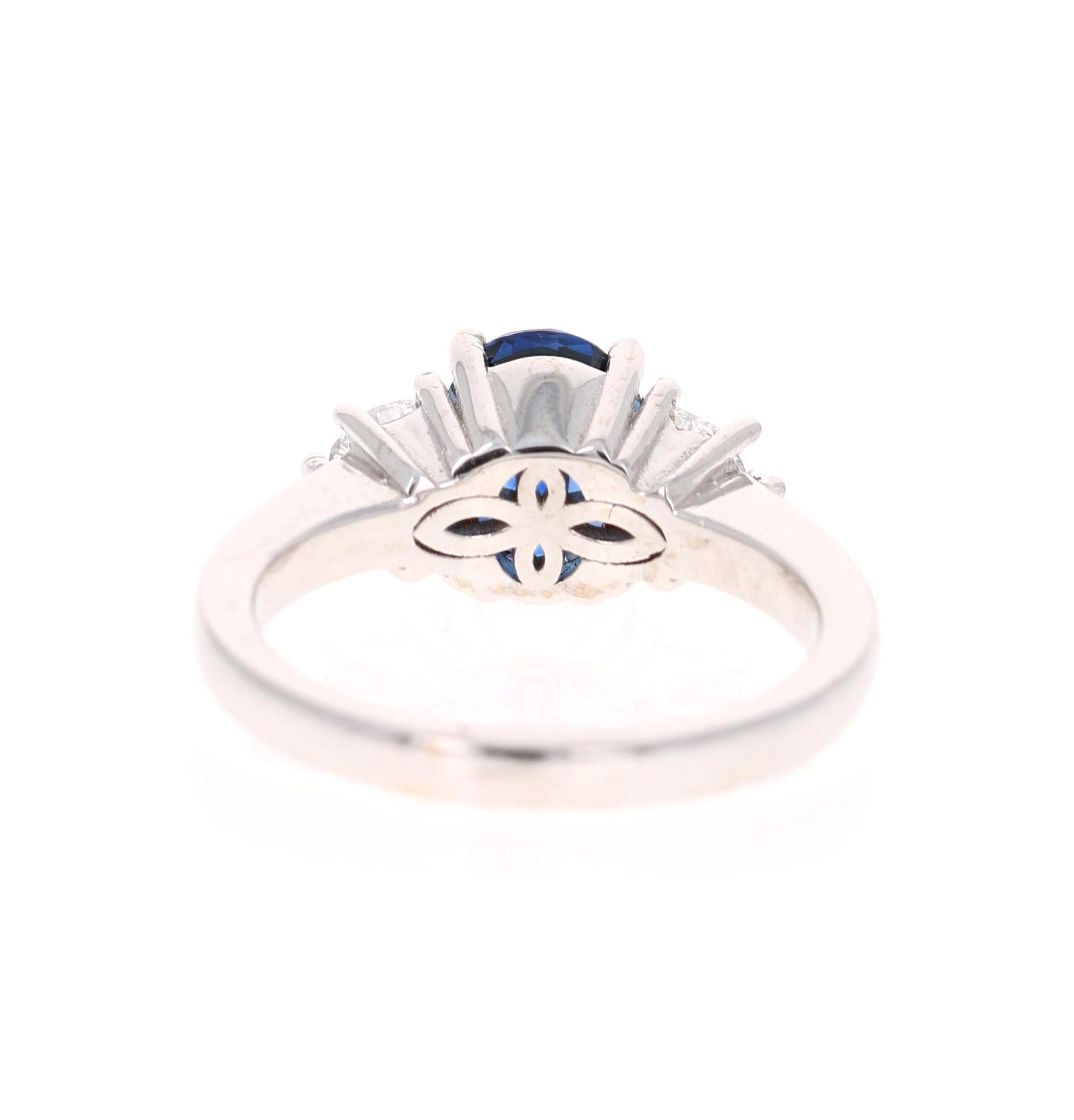 3.09 Carat GIA Certified Sapphire Diamond 18 Karat White Gold Engagement Ring