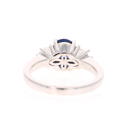 3.09 Carat GIA Certified Sapphire Diamond 18 Karat White Gold Engagement Ring