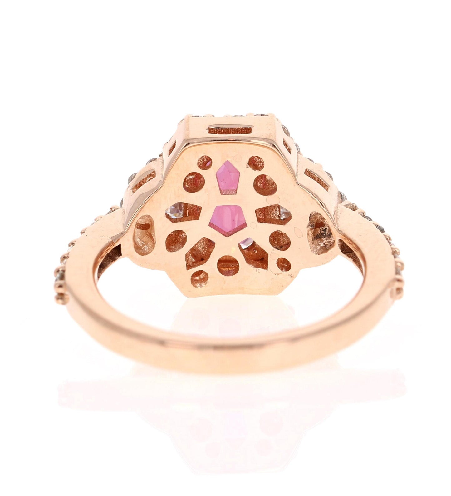 3.19 Carat Ruby Diamond 14 Karat Rose Gold Engagement Ring GIA Certified