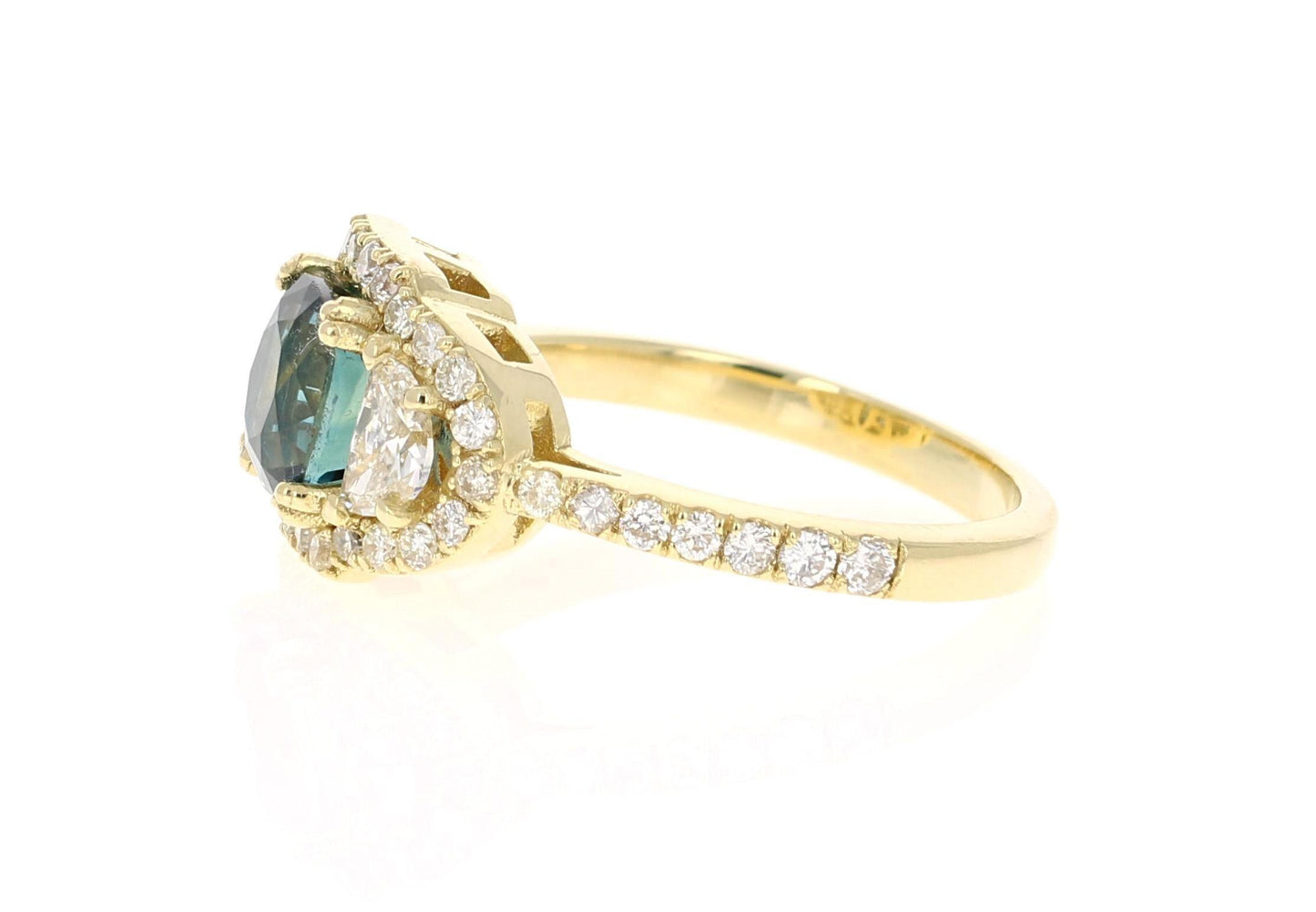 3.31 Carat GIA Certified Sapphire Diamond 18 Karat Yellow Gold Ring