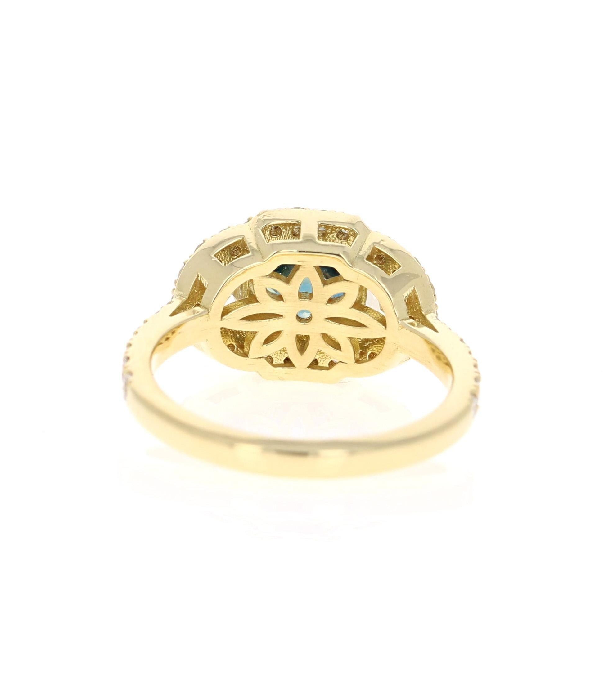 3.31 Carat GIA Certified Sapphire Diamond 18 Karat Yellow Gold Ring
