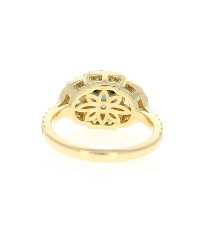 3.31 Carat GIA Certified Sapphire Diamond 18 Karat Yellow Gold Ring