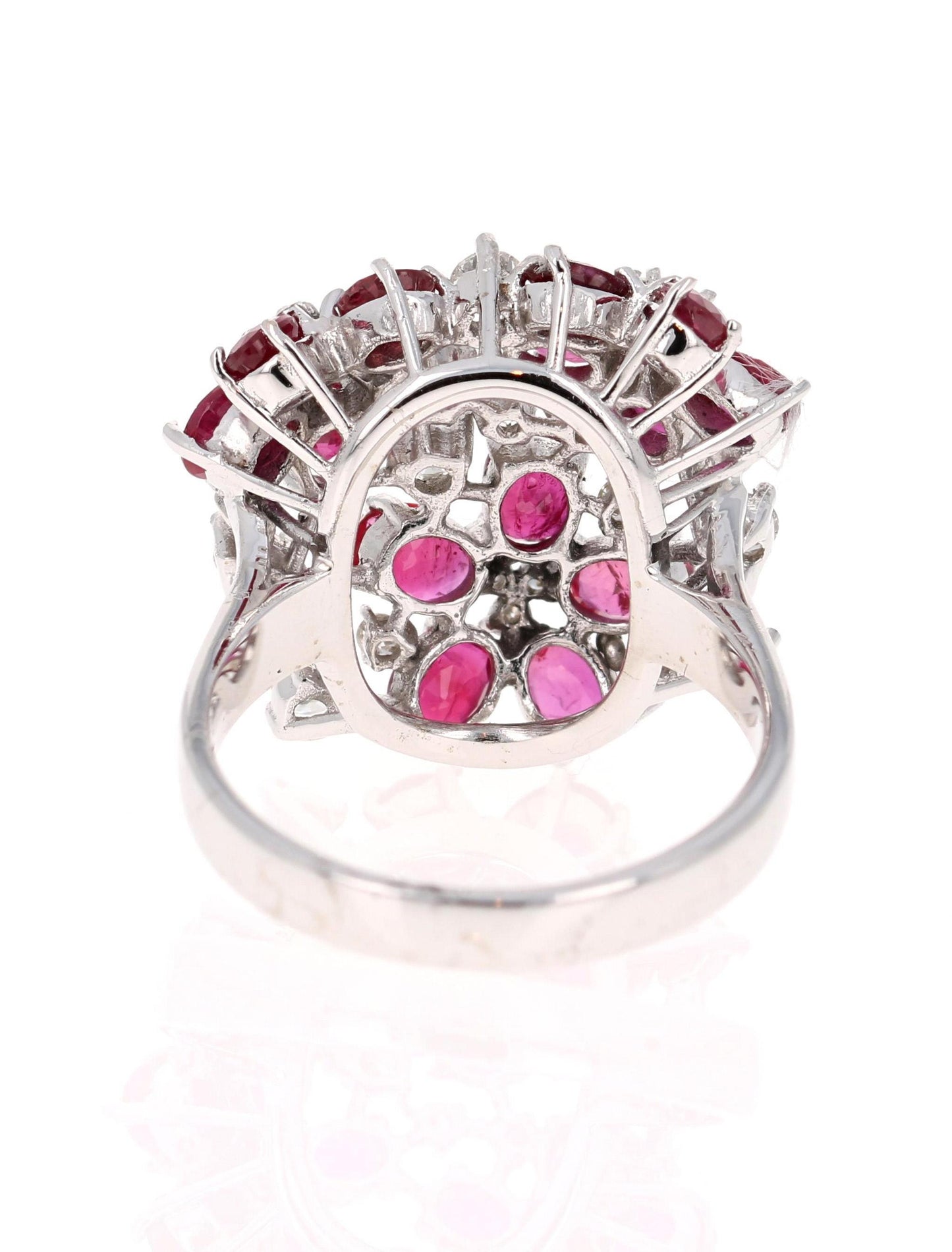 3.36 Carat Ruby and Diamond 18 Karat White Gold Cocktail Ring