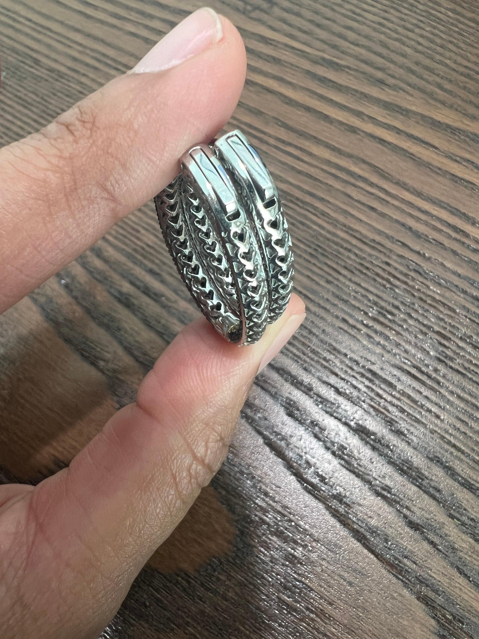 3.64 Carat Black Diamond Brown Diamond White Gold Hoops