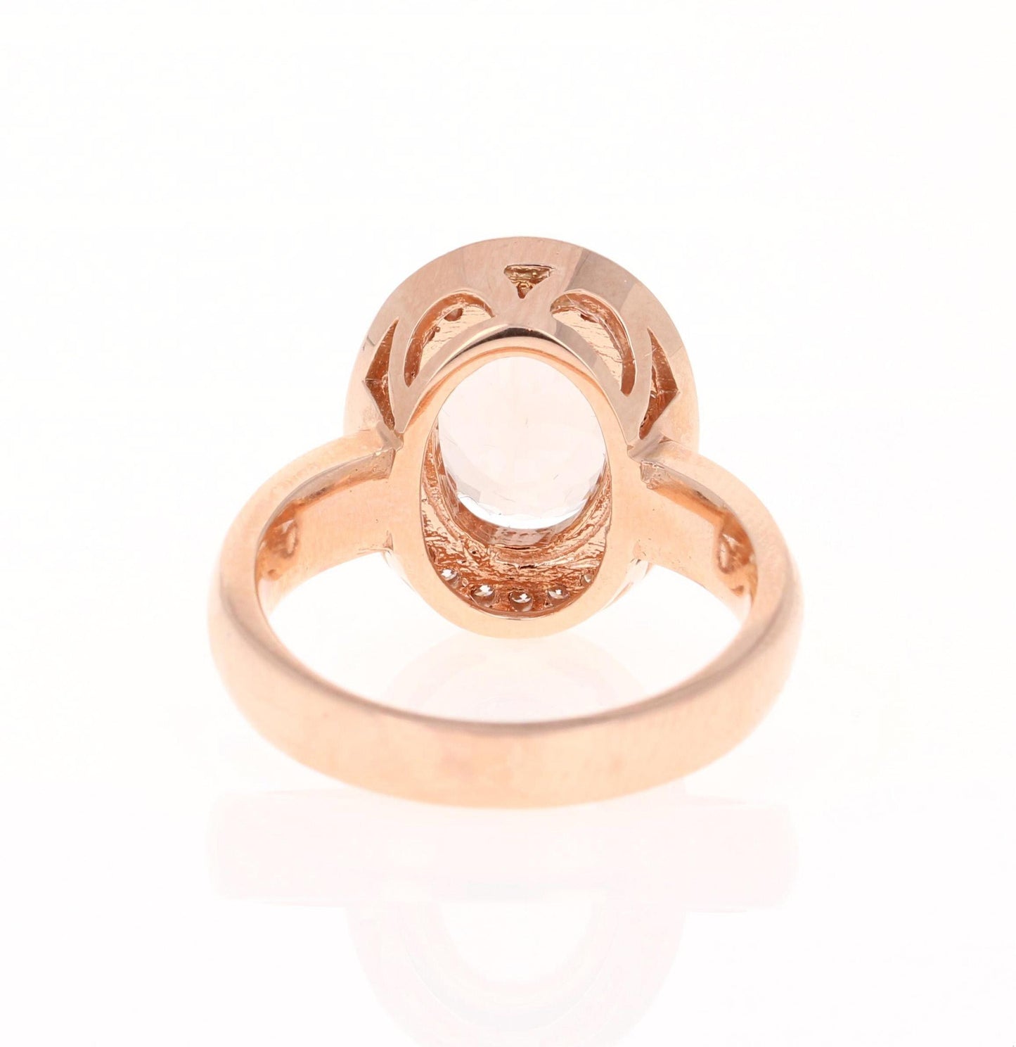 3.68 Carat Morganite Diamond Rose Gold Cocktail Ring