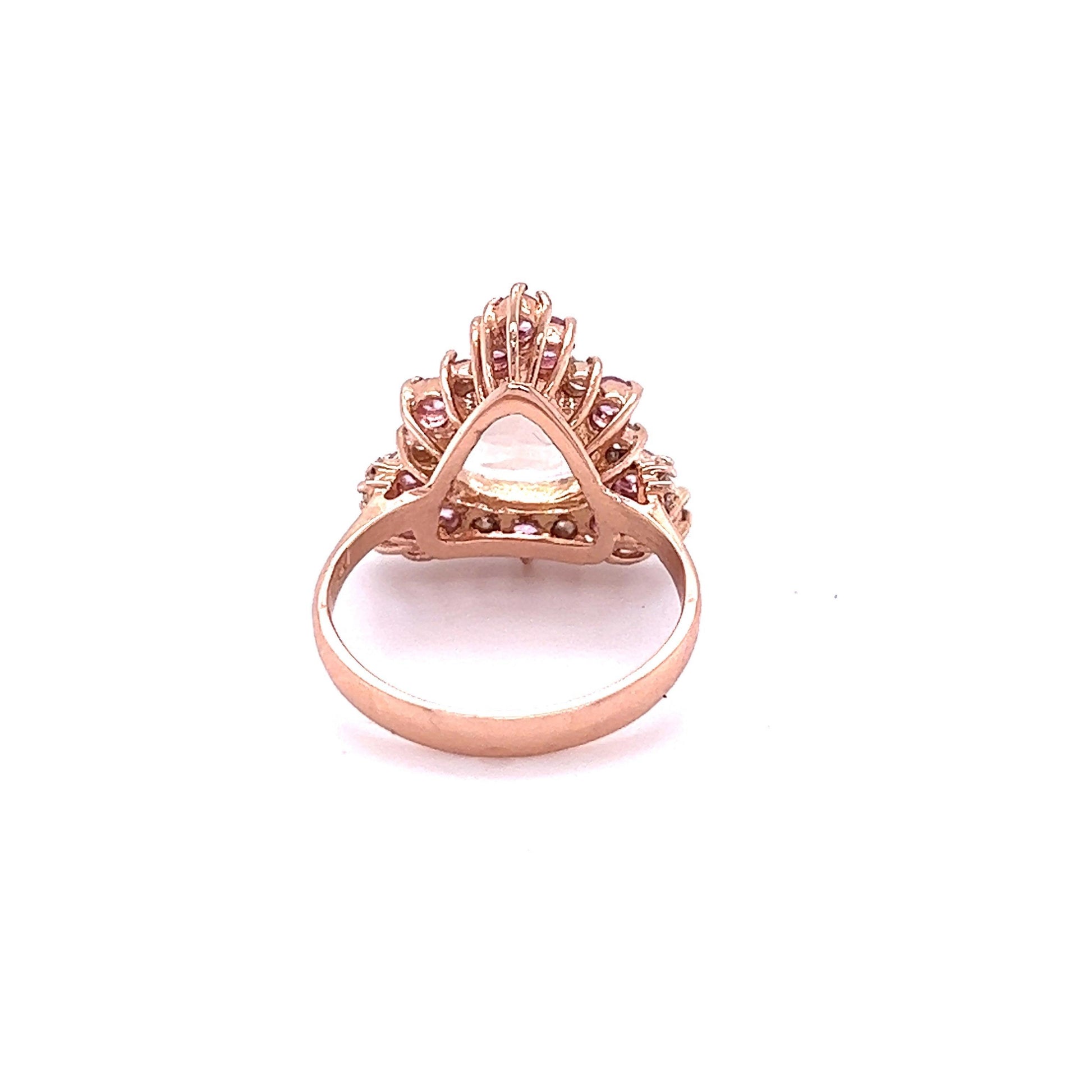 3.70 Carat Morganite Diamond Rose Gold Cocktail Ring