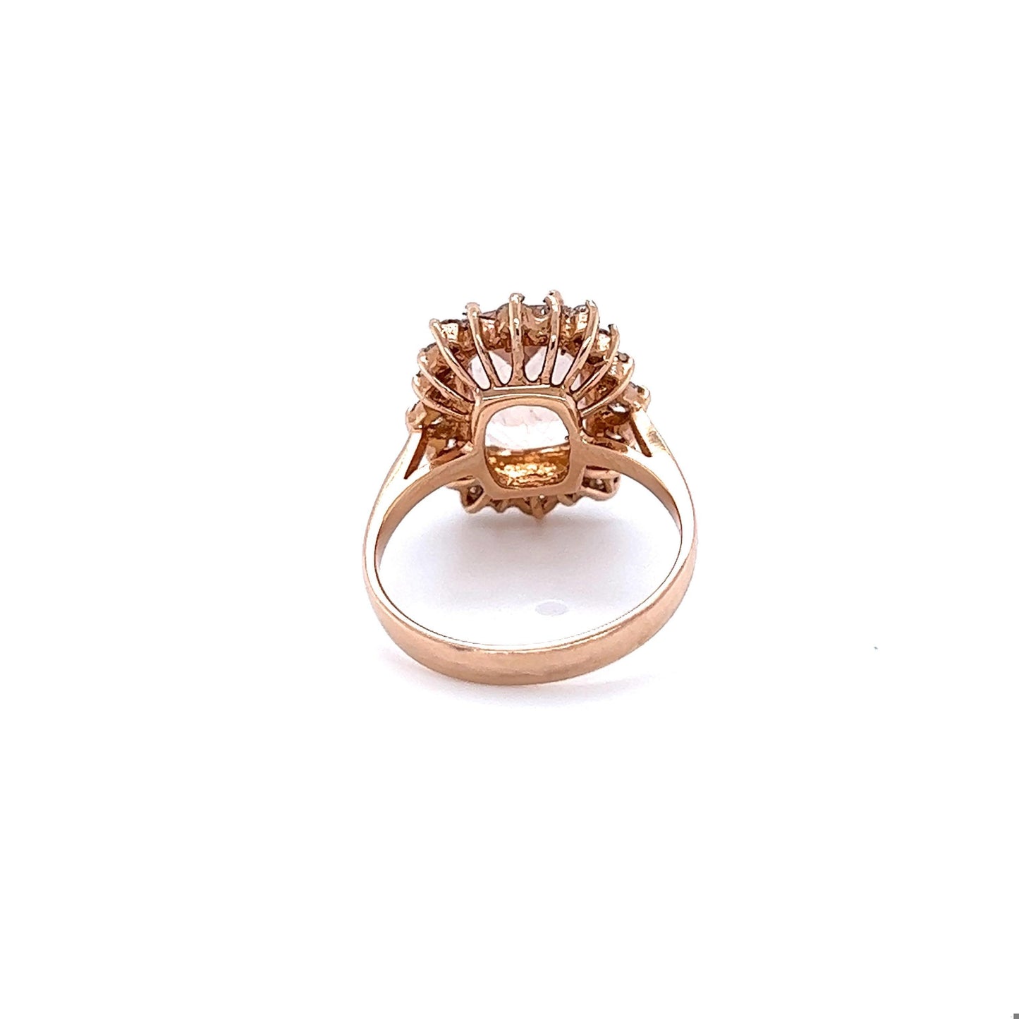 3.88 Carat Morganite Diamond 14 Karat Rose Gold Ring
