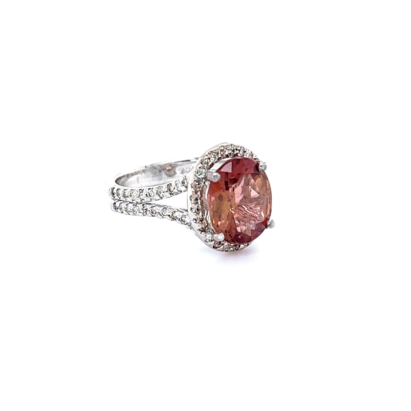 3.99 Tourmaline Diamond White Gold Ring