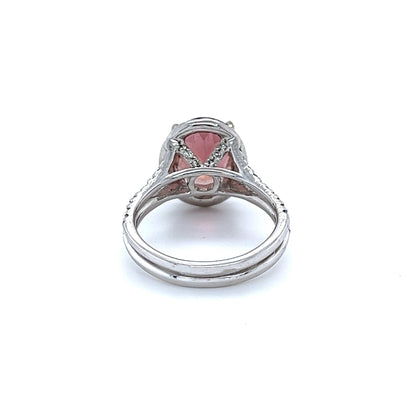 3.99 Tourmaline Diamond White Gold Ring