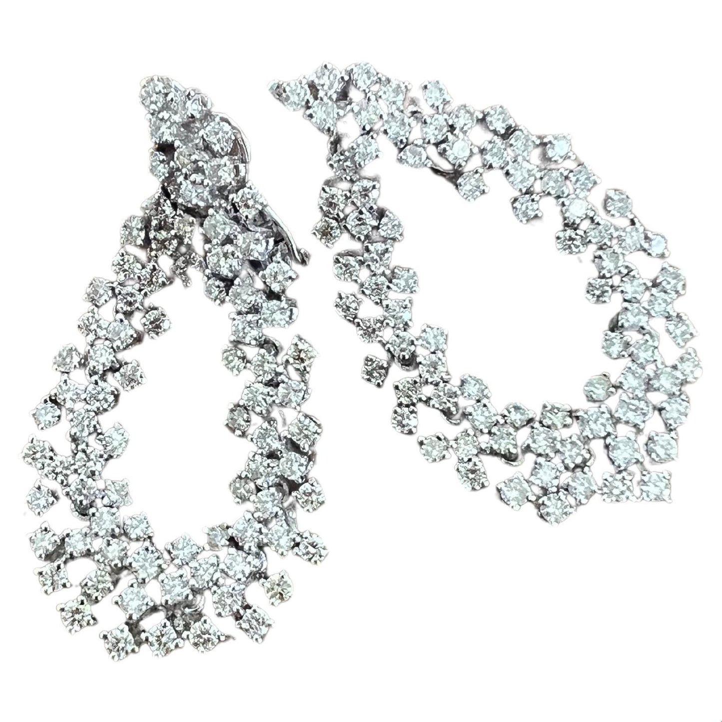 4.50 Carat Natural Diamond White Gold Cocktail Earrings