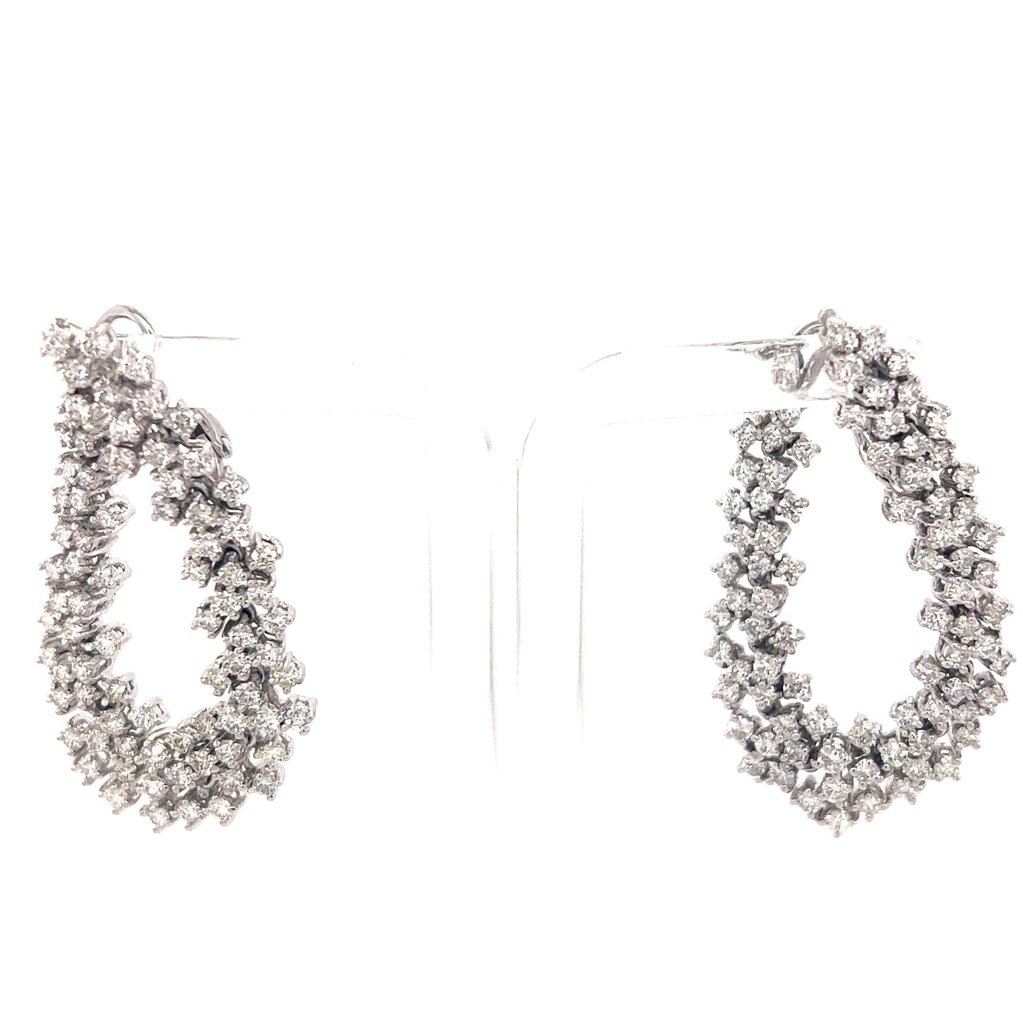 4.50 Carat Natural Diamond White Gold Cocktail Earrings