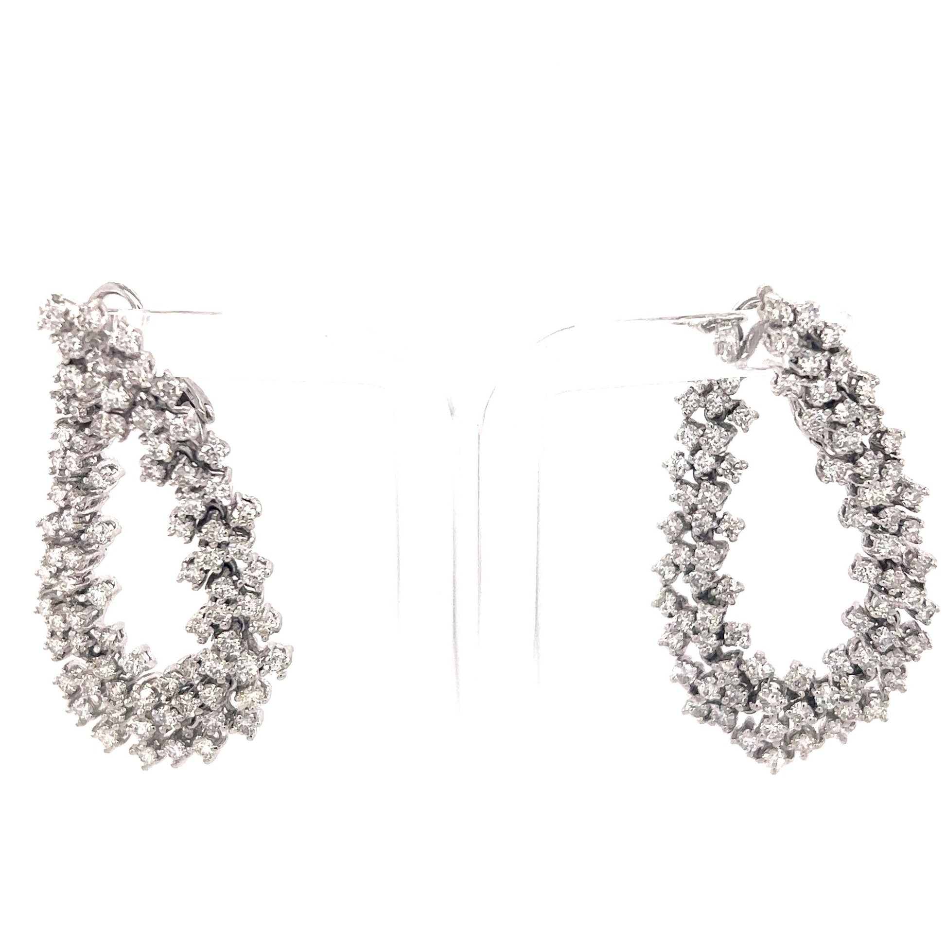 4.50 Carat Natural Diamond White Gold Cocktail Earrings