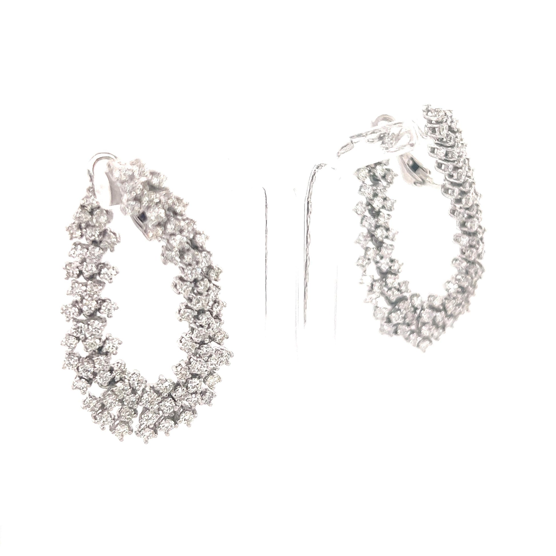 4.50 Carat Natural Diamond White Gold Cocktail Earrings