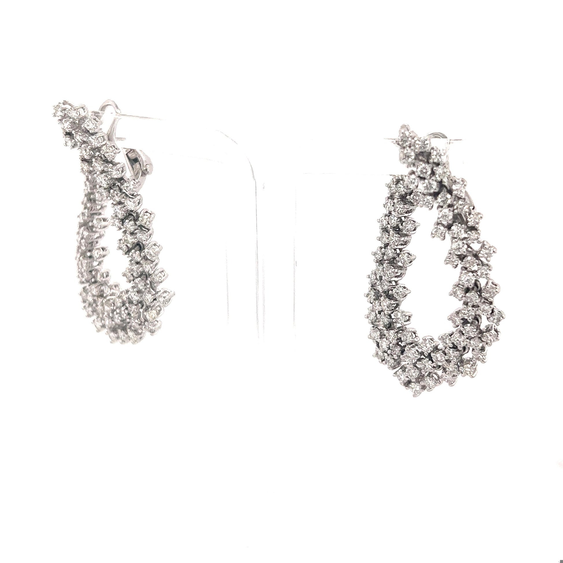 4.50 Carat Natural Diamond White Gold Cocktail Earrings