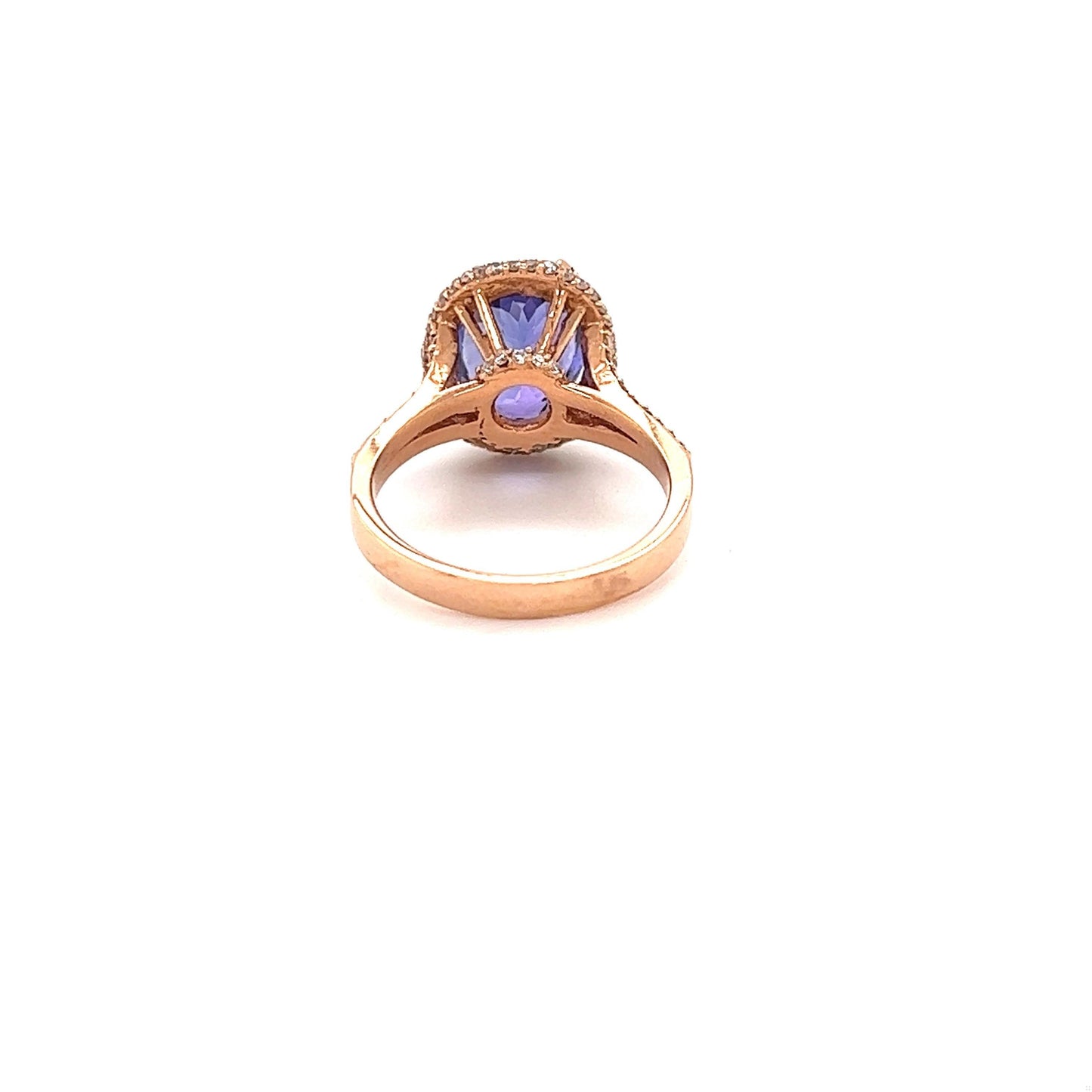 4.57 Carat Tanzanite Diamond 14 Karat Rose Gold Ring