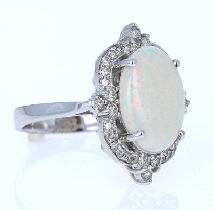 4.73 Carat Opal Diamond 14 Karat White Gold Ring