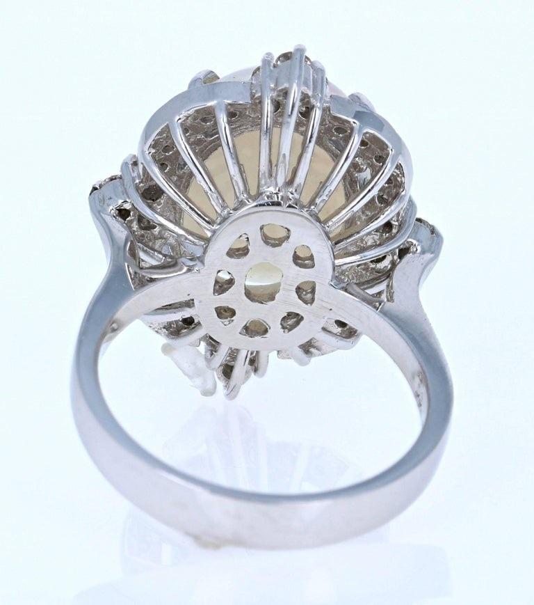 4.73 Carat Opal Diamond 14 Karat White Gold Ring