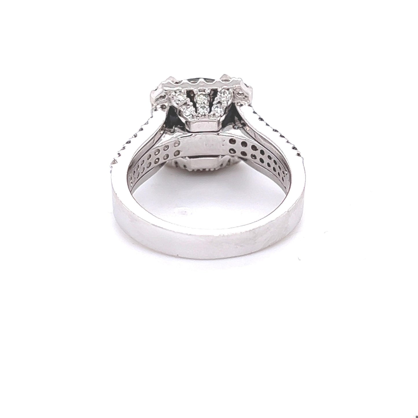 4.83 Carat Black White Diamond White Gold Engagement Ring