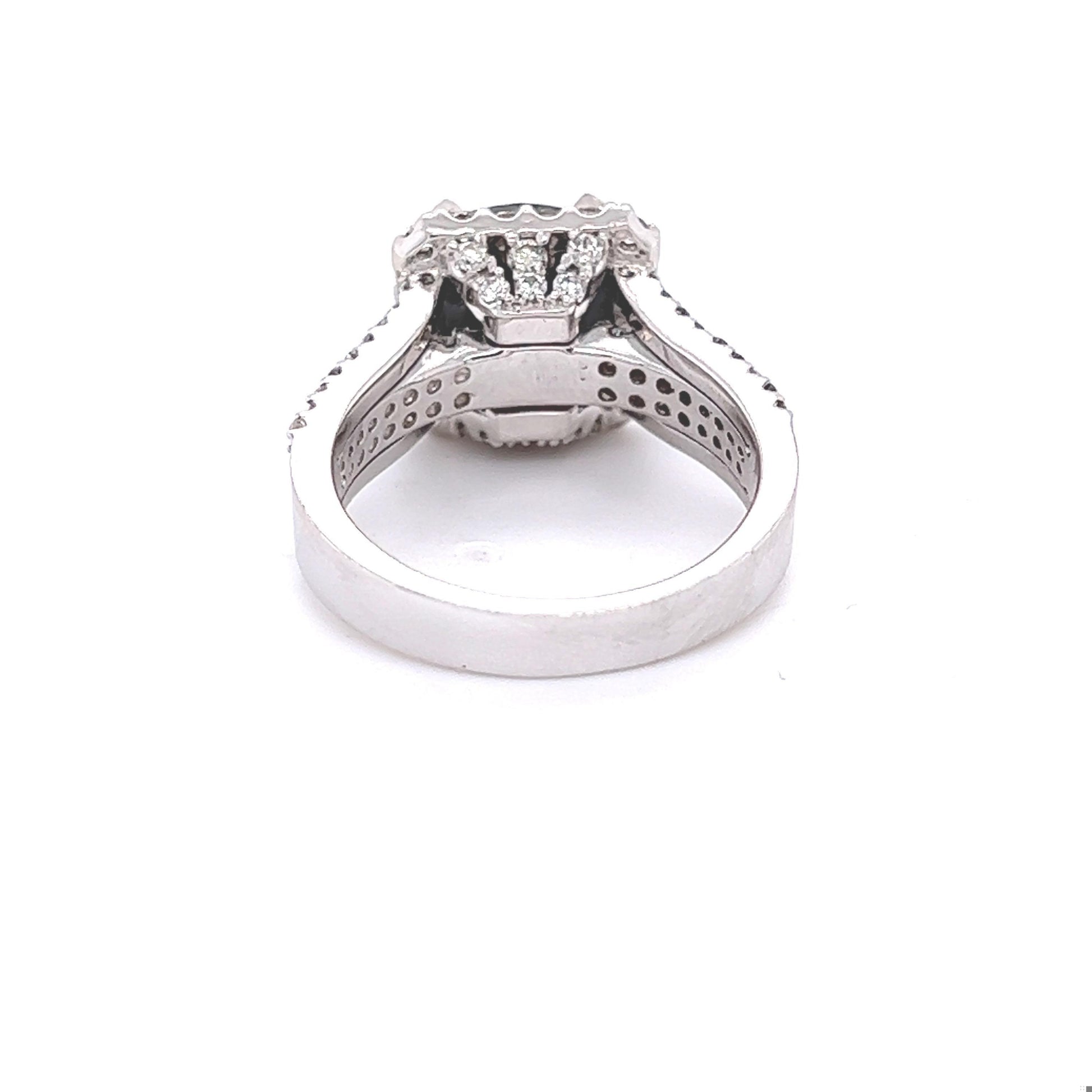 4.83 Carat Black White Diamond White Gold Engagement Ring